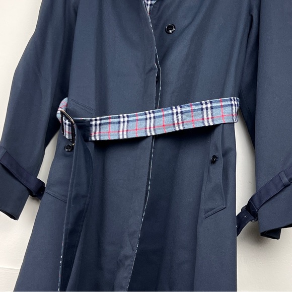 Burberry Vintage Wool Grey Nova Check Detail Lined Hooded Trench Coat - Picture 6 of 9